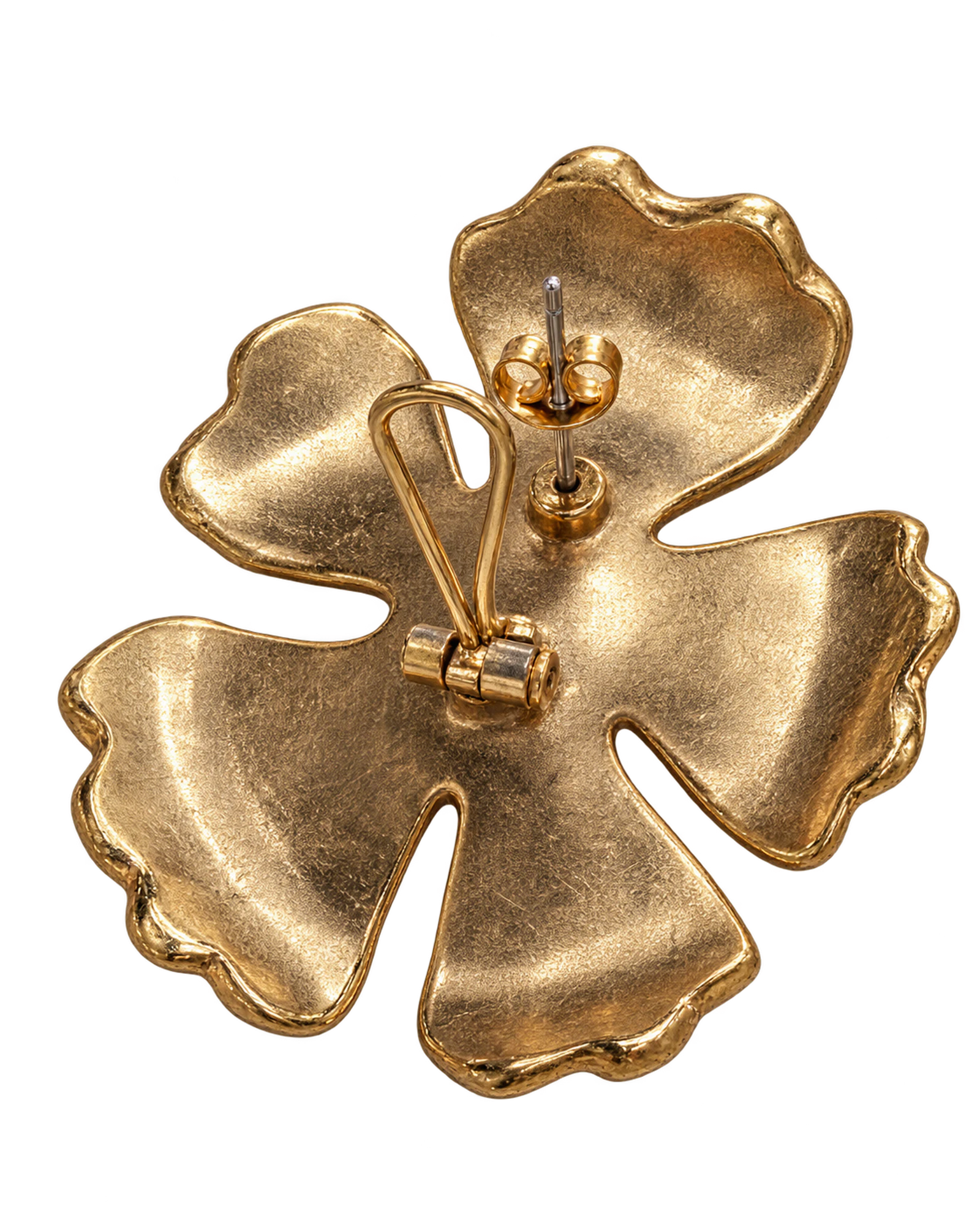 Cercei oversized Flower Statement – Pink & Gold — imagine 2